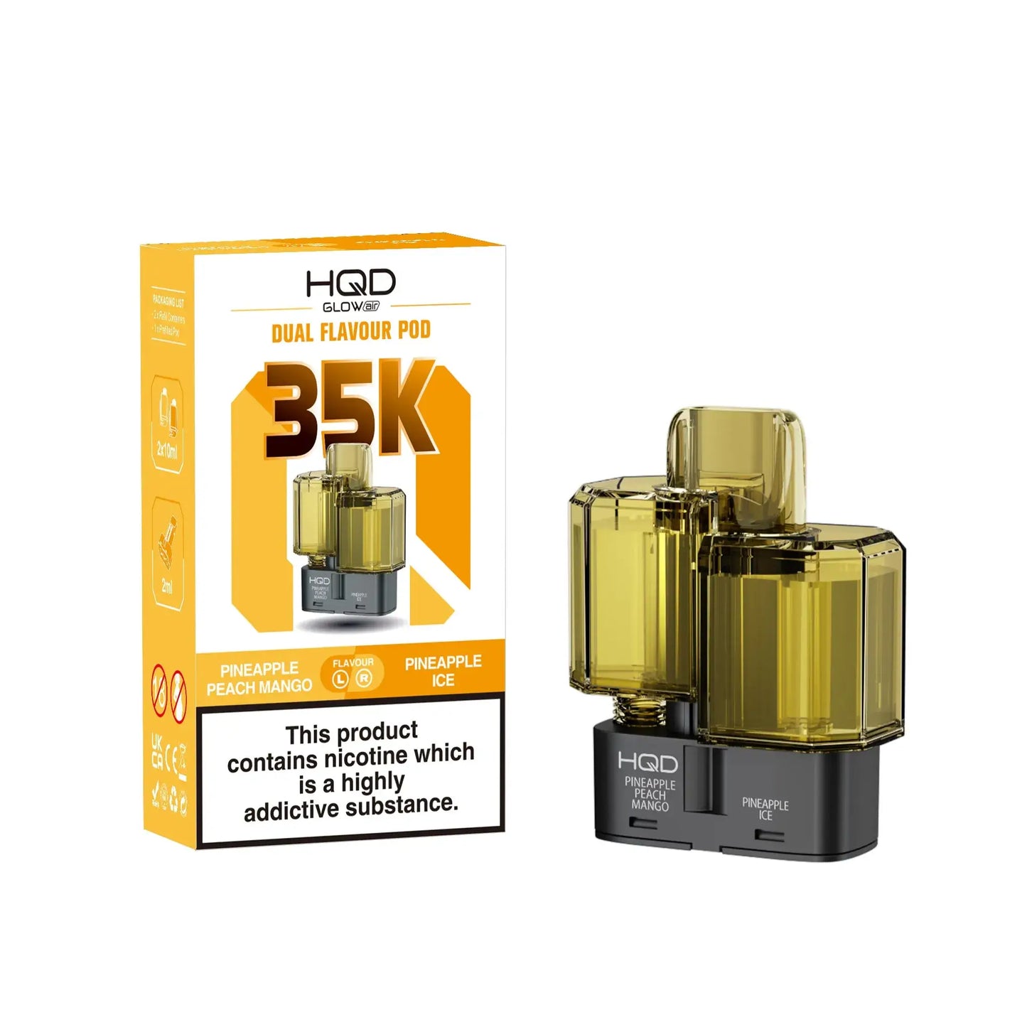 HQD Glow Air 35K Prefilled Replacement Pods - Box of 5