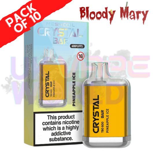 Ananas-Eis - Bloody Mary Kristall 600 Puffs, 10er-Packung