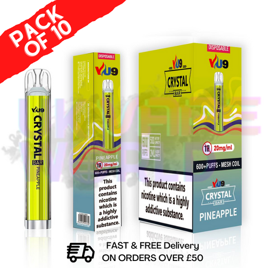 Ananas (NEU) Crystal Bar Puffs 600 VU9 Packung mit 10 Stück