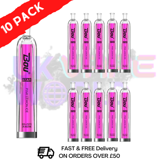 Pink Lemon ICE - BOU STAR BAR 600 Puff Box of 10