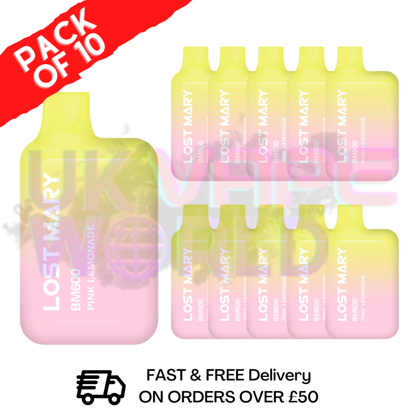 Pink Lemonade Lost Mary 600 Puff Bars Pack Of 10