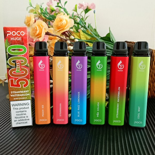 Poco Huge 5000 Züge – 15 ml, 5 % Nikotinsalz, 10 Geschmacksrichtungen, wiederaufladbar 