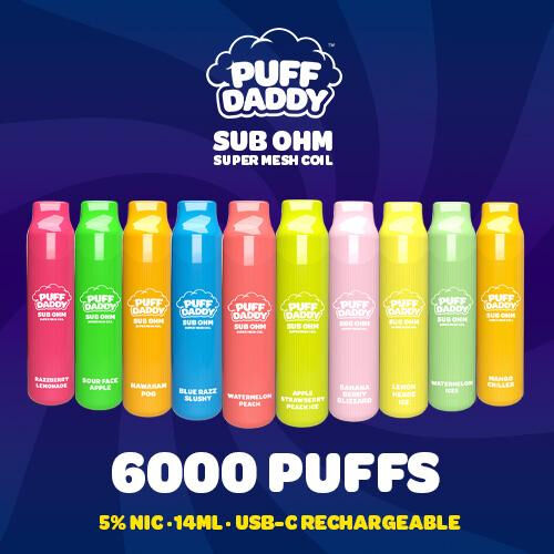 Puff Daddy Sub Ohm Disposable Vape 6000 Puffs