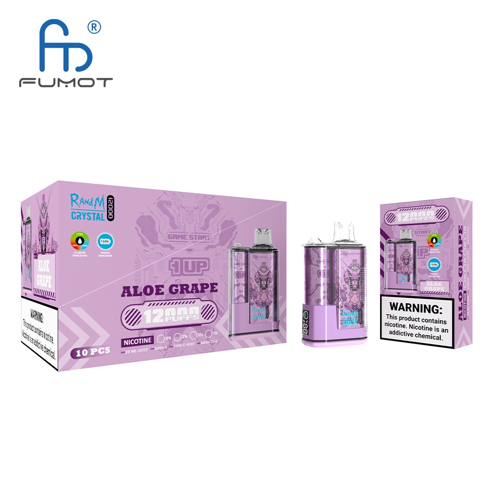 Rechargeable Randm Crystal 12000 Puffs Vape Disposable with Side Screen，650 mAh 20 ML 16Flavors