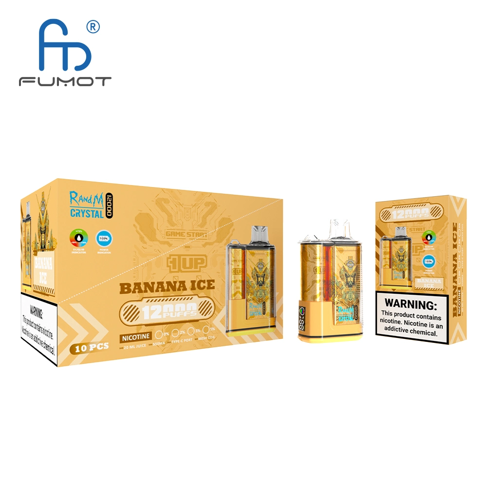 Rechargeable Randm Crystal 12000 Puffs Vape Disposable with Side Screen，650 mAh 20 ML 16Flavors