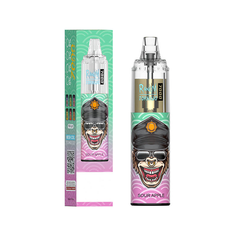 7000 Puffs Disposable Vape - RandM Tornado 14mL. RGB Lights. 56 Flavors