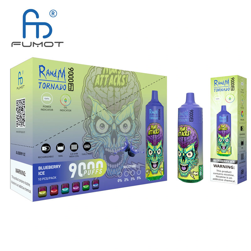 Original Randm Tornado 9000 PRO Puffs Digital Puff 9K Vapers Disposable Electronic Cigarette fumot Vape