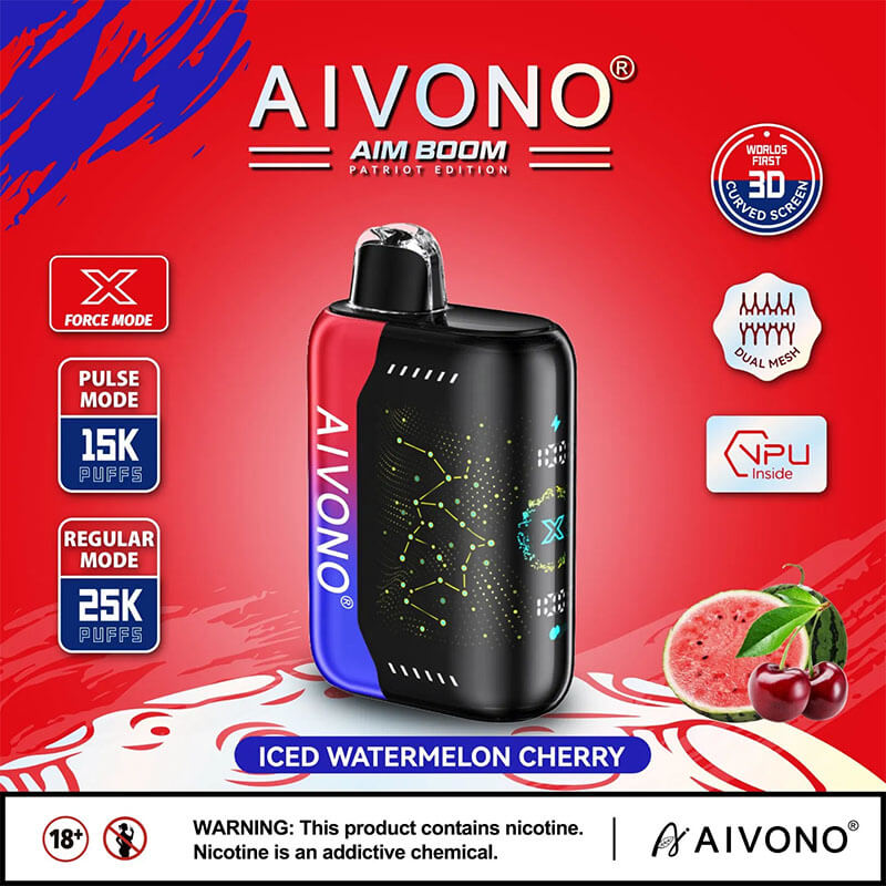 AIVON0 Aim Boom 25000 Züge Einweg-E-Zigarette Einweg-E-Zigarette 25K 650mAh Vapes Pen E-Zigarette vorgefüllt 28ml Nikotin enthält 10 Geschmacksrichtungen