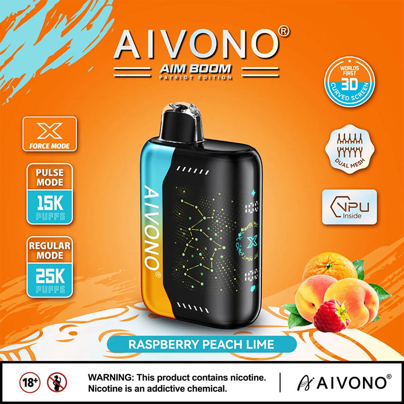 AIVON0 Aim Boom 25000 Züge Einweg-E-Zigarette Einweg-E-Zigarette 25K 650mAh Vapes Pen E-Zigarette vorgefüllt 28ml Nikotin enthält 10 Geschmacksrichtungen