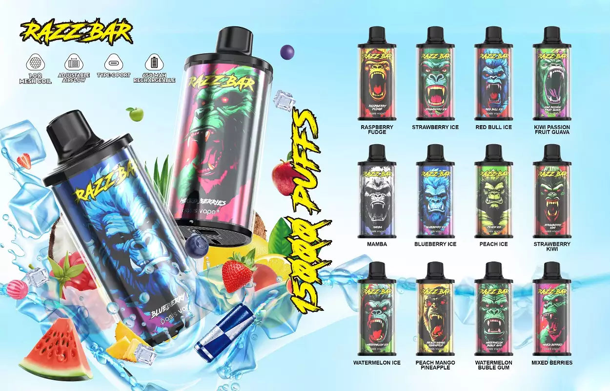 RAZZ BAR 15000 Puffs LCD Screen Bulk Buy Rechargeable Disposable Vapes Wholesale