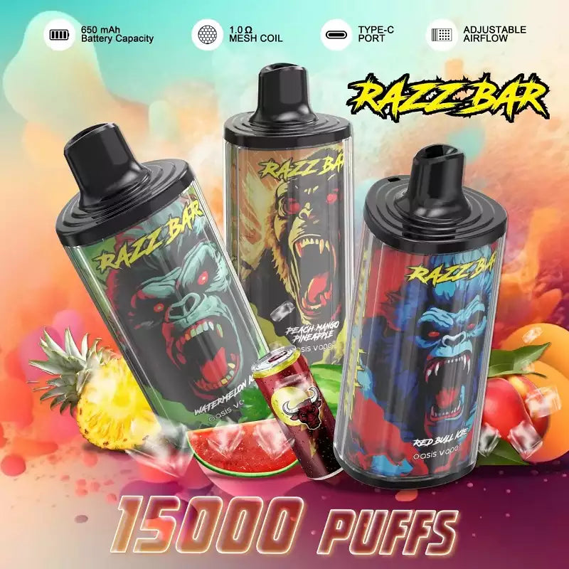 RAZZ BAR 15000 Puffs LCD Screen Bulk Buy Rechargeable Disposable Vapes Wholesale