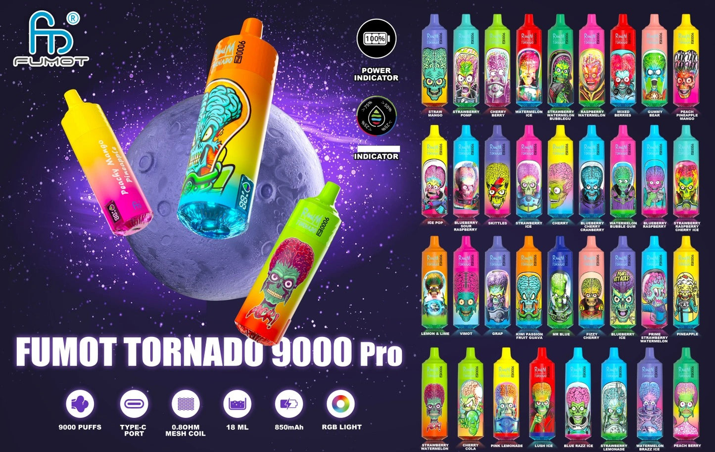 RandM Tornado 9000 PRO Puffs Disposable Vape