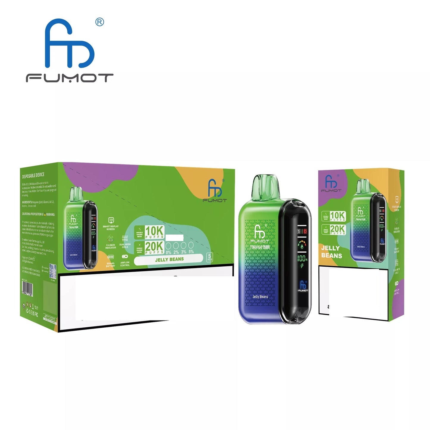 RandM FUMOT TORNADO 20000 Puffs Digital Screen Bulk Buy Rechargeable Disposable Vapes Wholesale