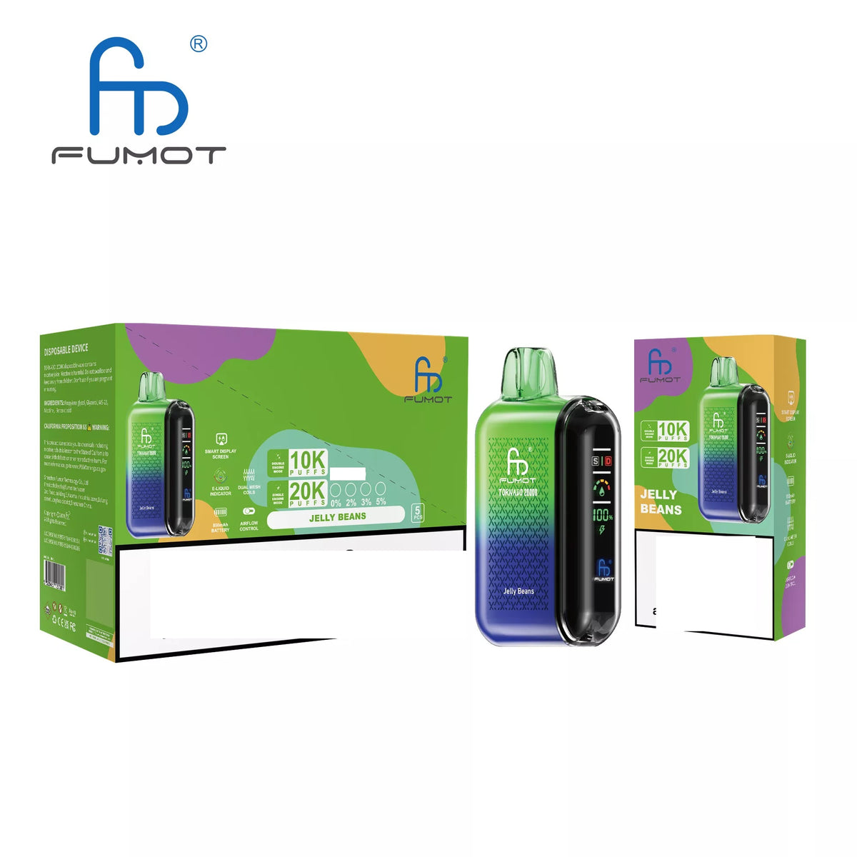 RandM FUMOT TORNADO 20000 Puffs Digital Screen Bulk Buy Rechargeable Disposable Vapes Wholesale