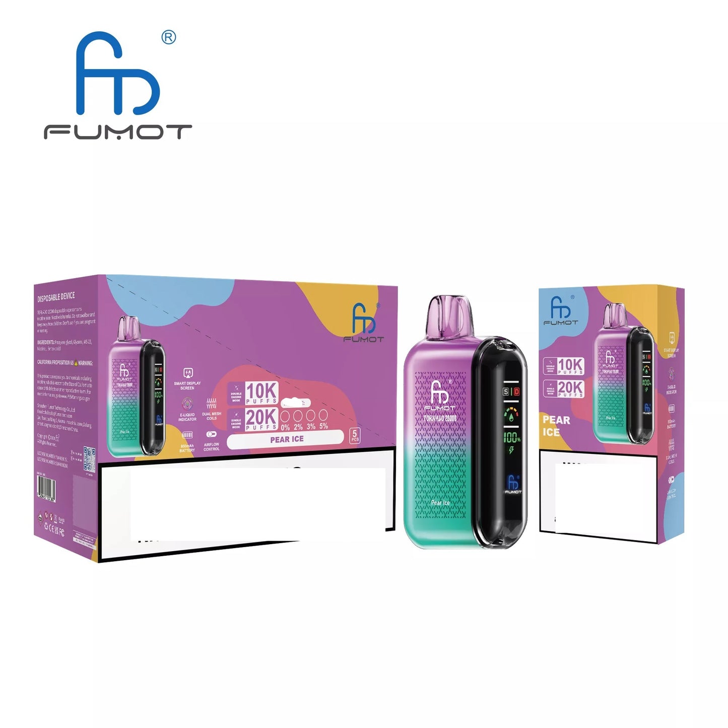 RandM FUMOT TORNADO 20000 Puffs Digital Screen Bulk Buy Rechargeable Disposable Vapes Wholesale