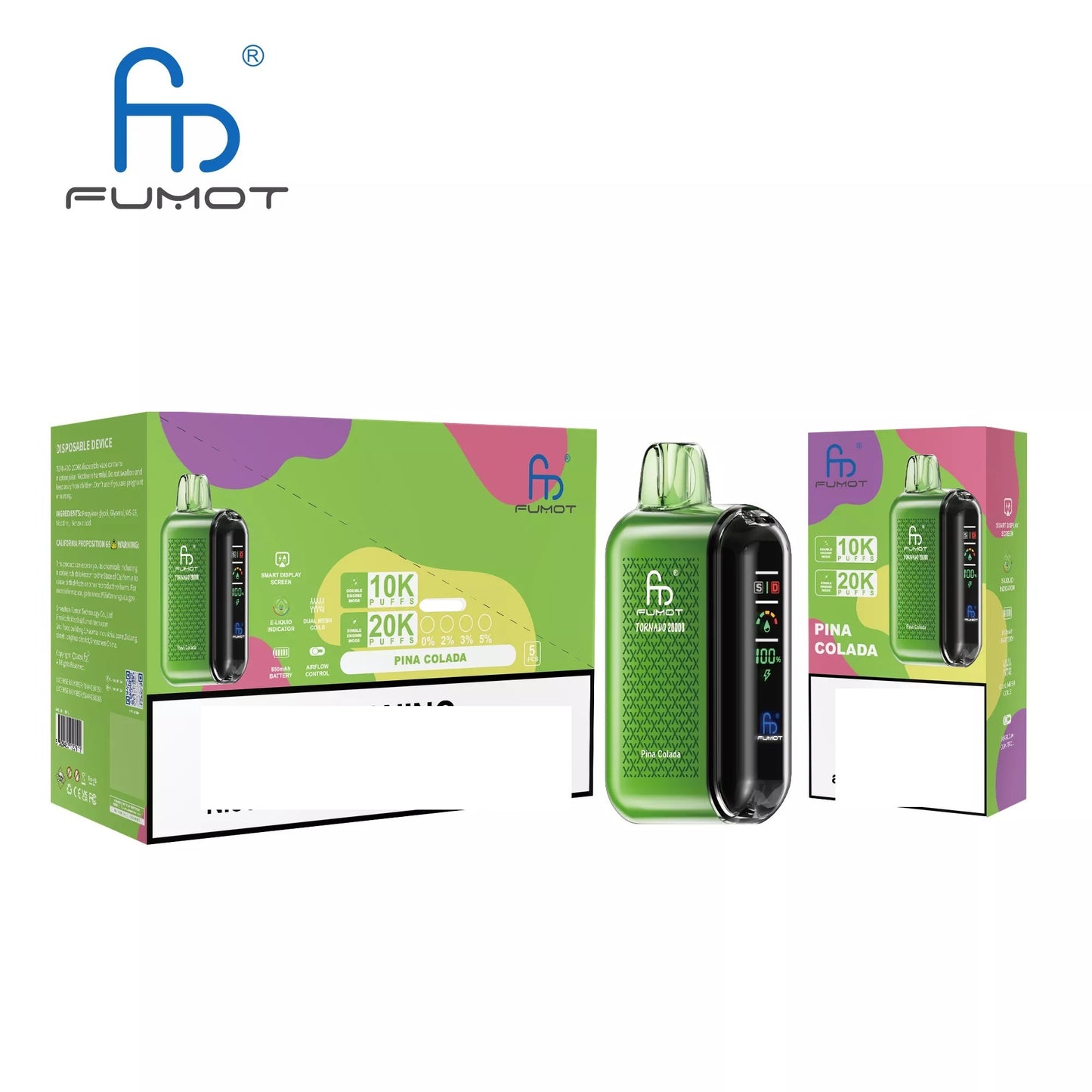 RandM FUMOT TORNADO 20000 Puffs Digital Screen Bulk Buy Rechargeable Disposable Vapes Wholesale