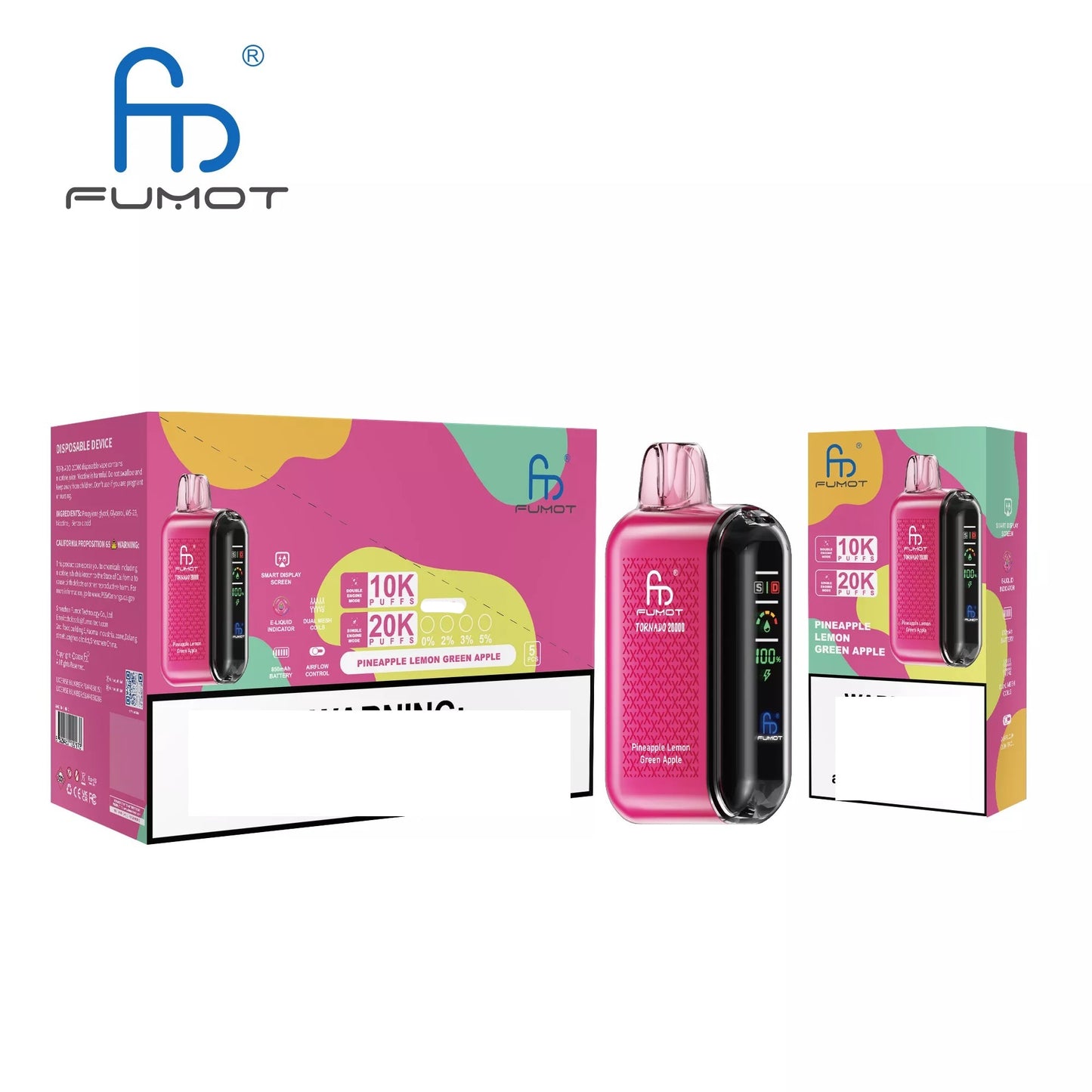 RandM FUMOT TORNADO 20000 Puffs Digital Screen Bulk Buy Rechargeable Disposable Vapes Wholesale