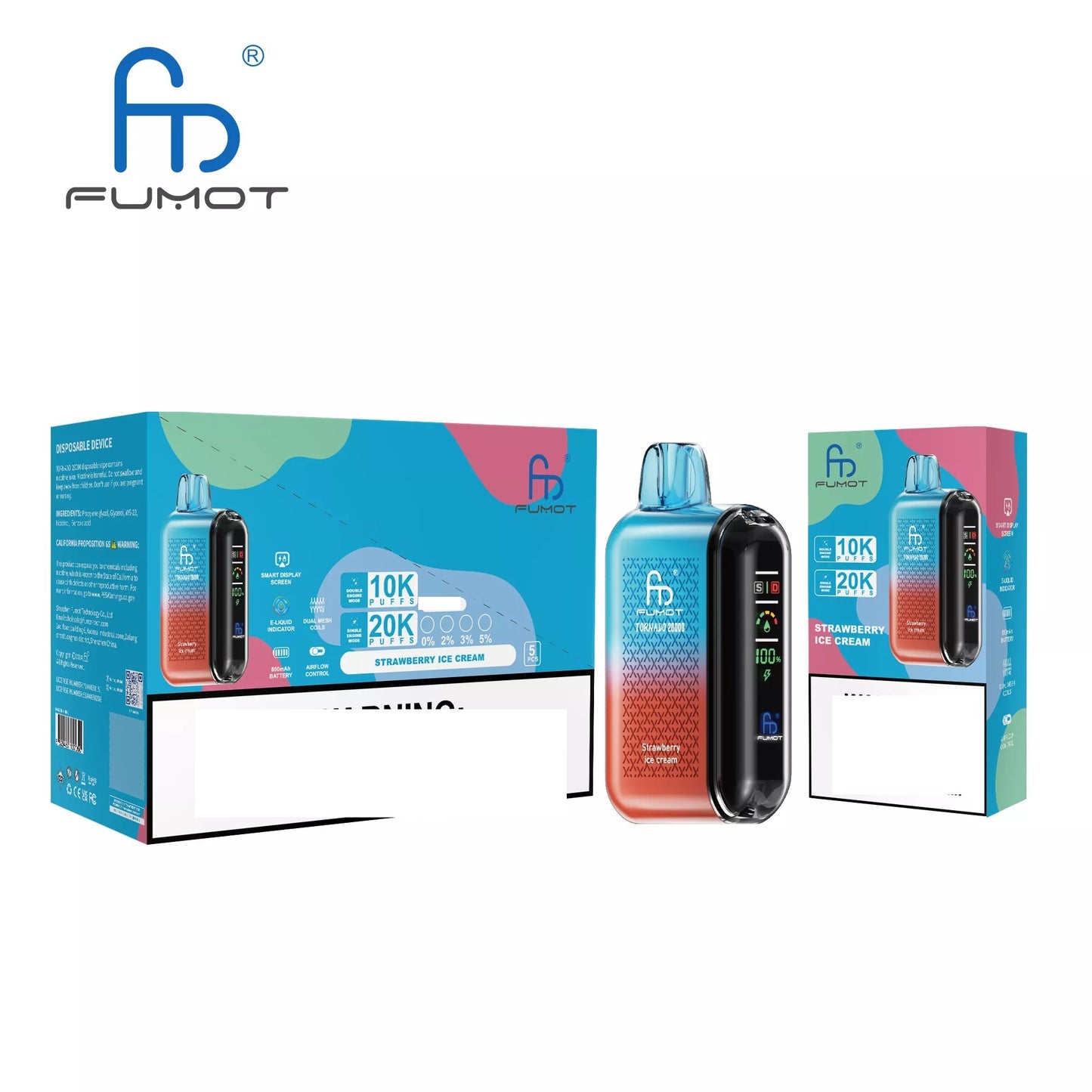 RandM FUMOT TORNADO 20000 Puffs Digital Screen Bulk Buy Rechargeable Disposable Vapes Wholesale