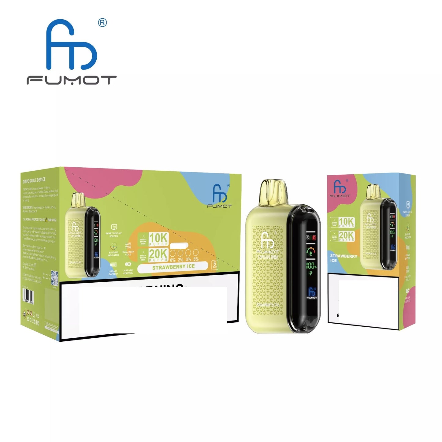 RandM FUMOT TORNADO 20000 Puffs Digital Screen Bulk Buy Rechargeable Disposable Vapes Wholesale