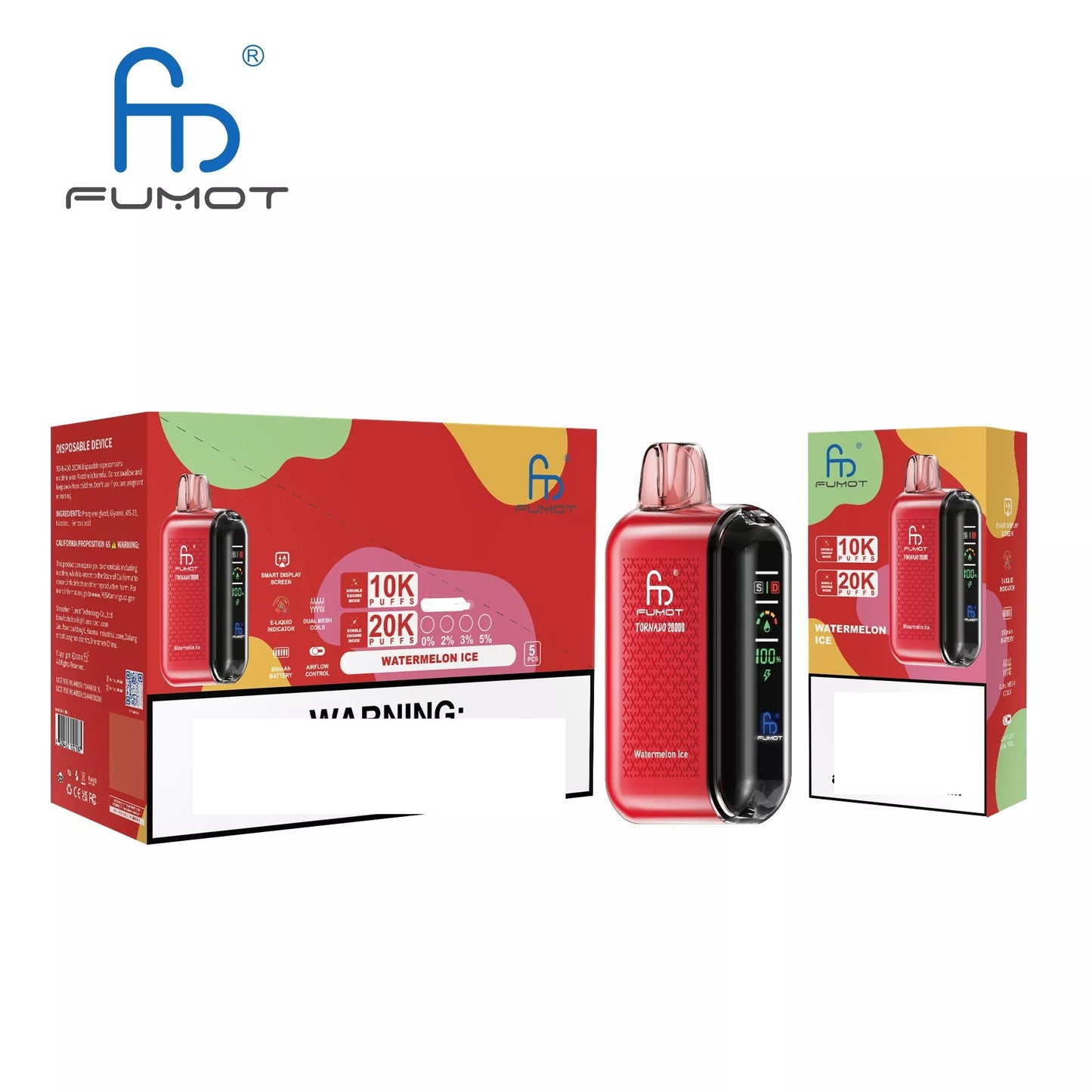 RandM FUMOT TORNADO 20000 Puffs Digital Screen Bulk Buy Rechargeable Disposable Vapes Wholesale