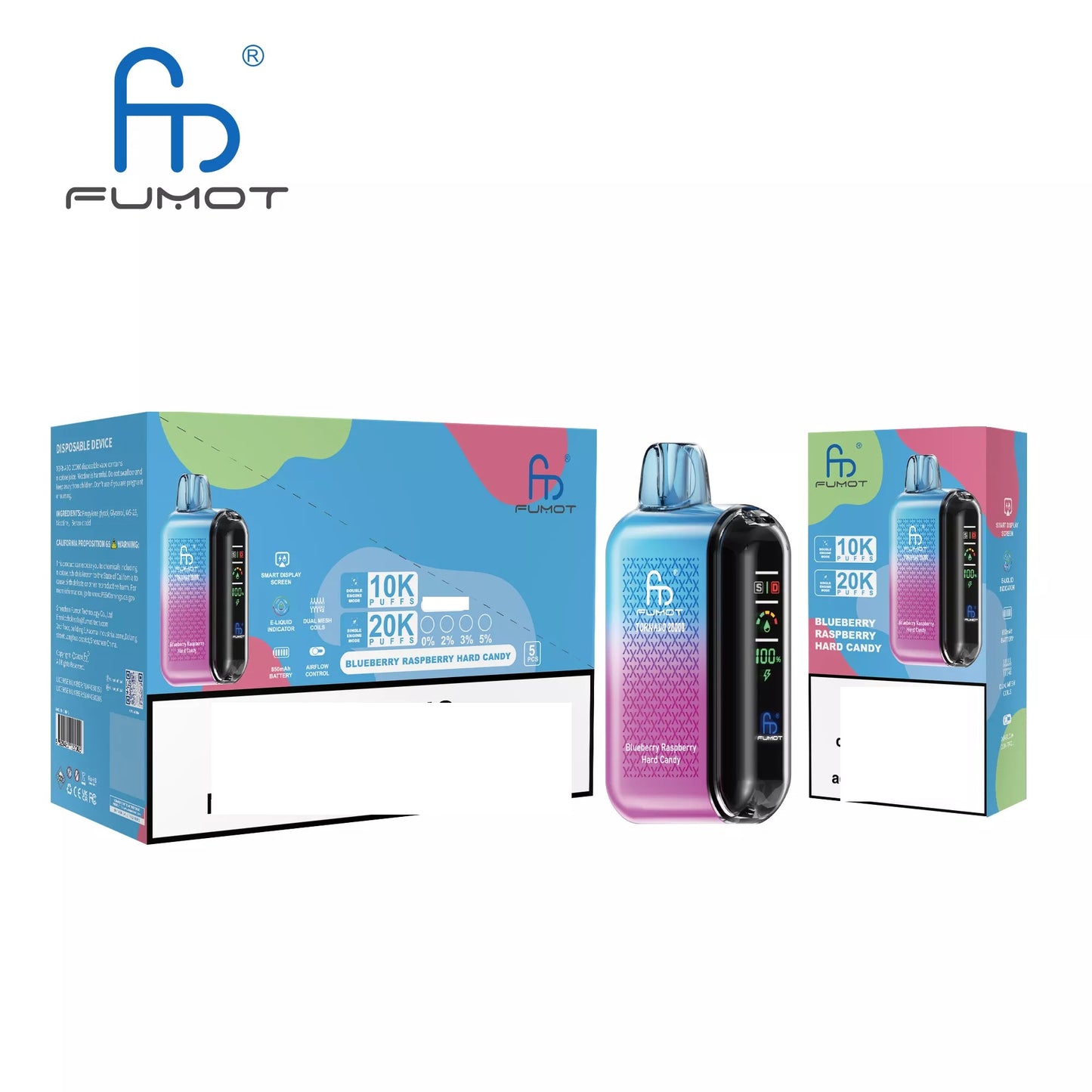 RandM FUMOT TORNADO 20000 Puffs Digital Screen Bulk Buy Rechargeable Disposable Vapes Wholesale