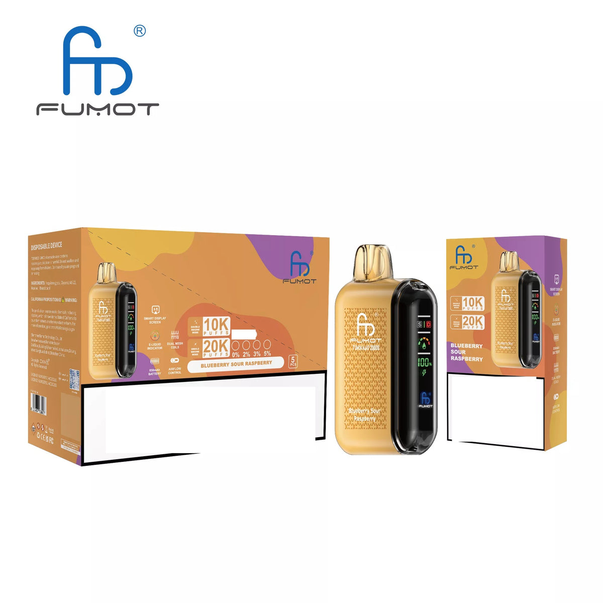 RandM FUMOT TORNADO 20000 Puffs Digital Screen Bulk Buy Rechargeable Disposable Vapes Wholesale