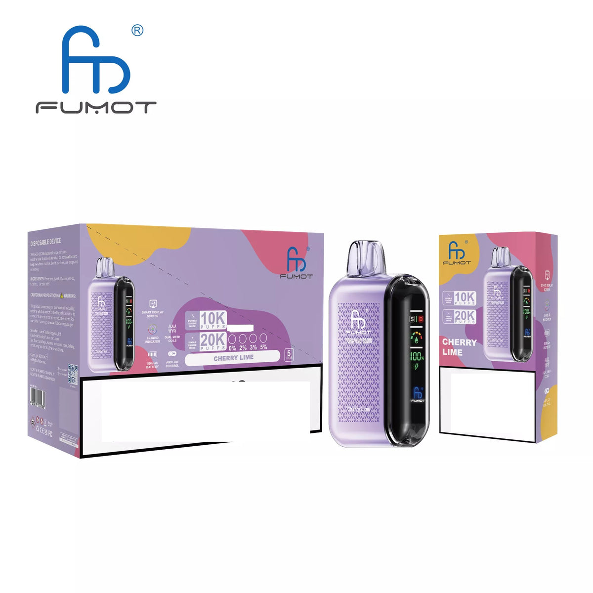 RandM FUMOT TORNADO 20000 Puffs Digital Screen Bulk Buy Rechargeable Disposable Vapes Wholesale