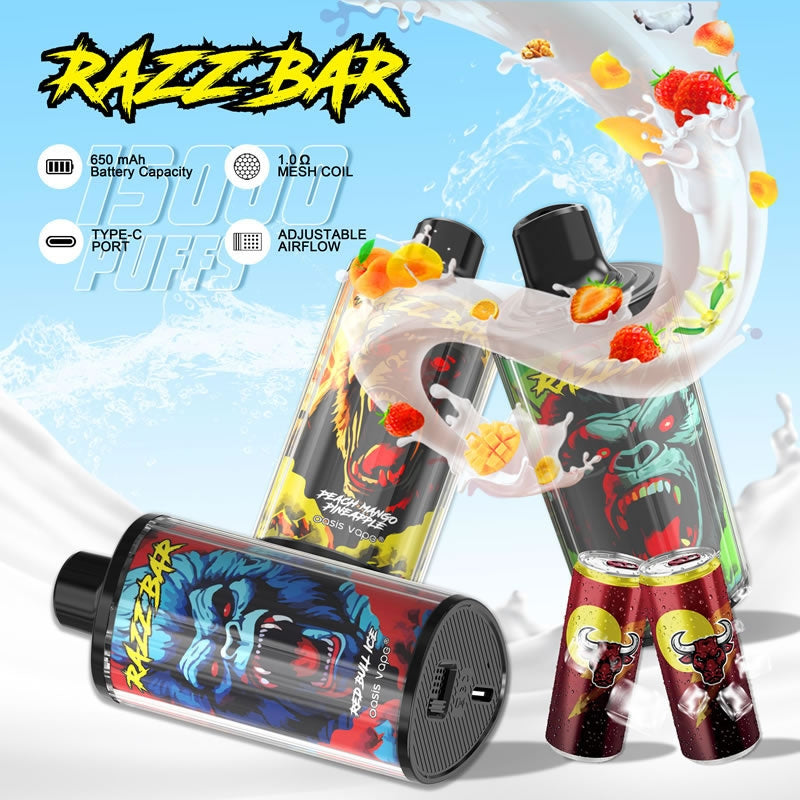 15000 Puffs Disposable Vape - 2%/5% Nicotine. 12 Flavors. Mesh Coil