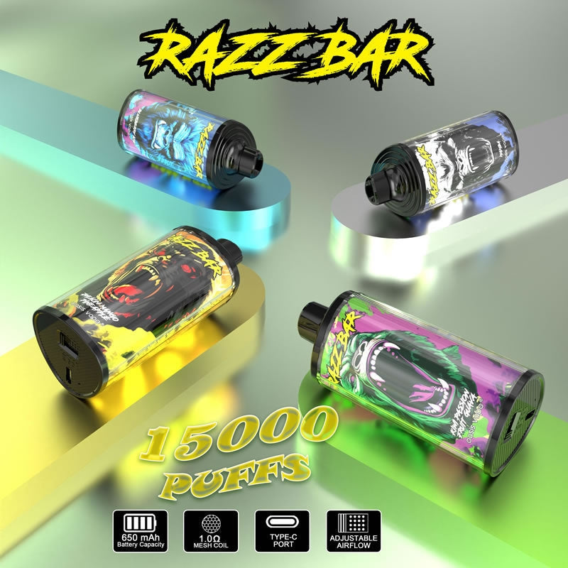 15000 Puffs Disposable Vape - 2%/5% Nicotine. 12 Flavors. Mesh Coil