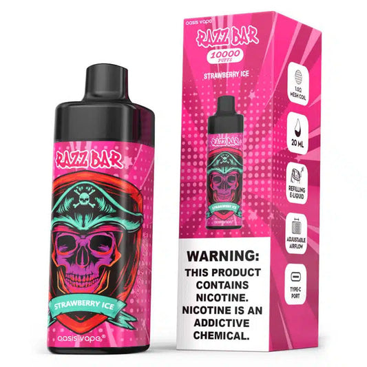 Razz Bar 10000 Puffs Disposable Vape - 20ml E-Liquid, 650mAh Battery