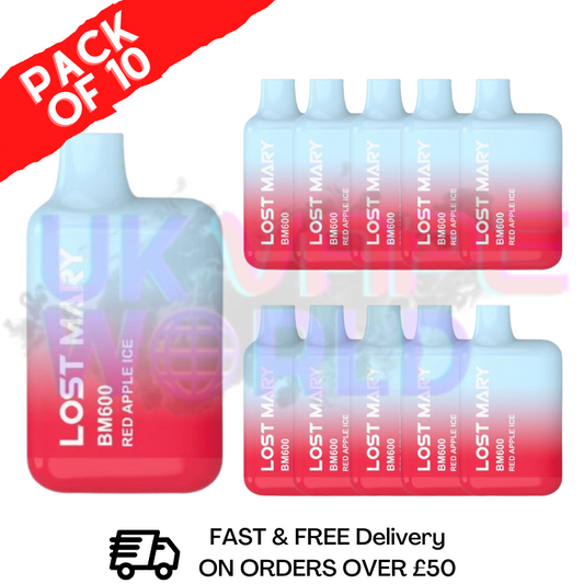 Red Apple ICE Lost Mary 600 Puff Bars, 10er-Packung