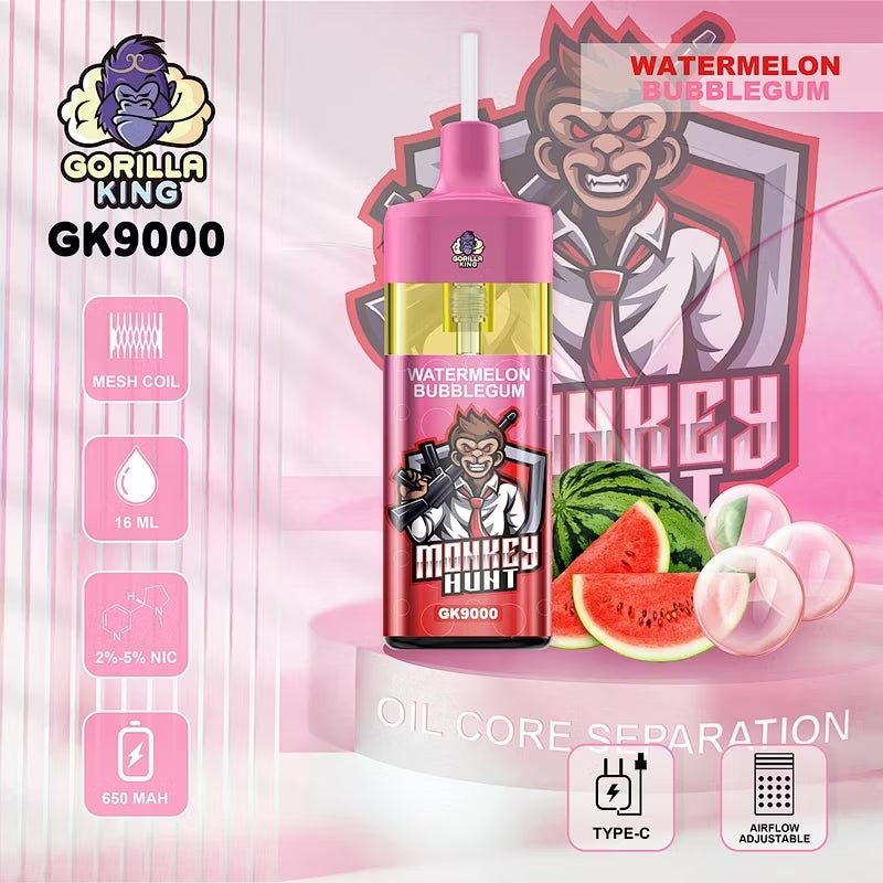 Reymont Gorilla King 9000 Puffs bood best-bejgħ bull lush ice tyson evo dc2500 70k sd vape 100000 atomizer vape