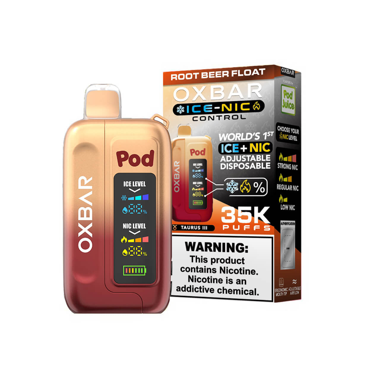 Root Beer Float Oxbar Ice-Nic Control 35K