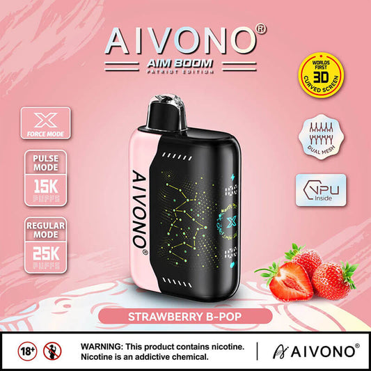 AIVON0 Aim Boom 25000 Züge Einweg-E-Zigarette Einweg-E-Zigarette 25K 650mAh Vapes Pen E-Zigarette vorgefüllt 28ml Nikotin enthält 10 Geschmacksrichtungen