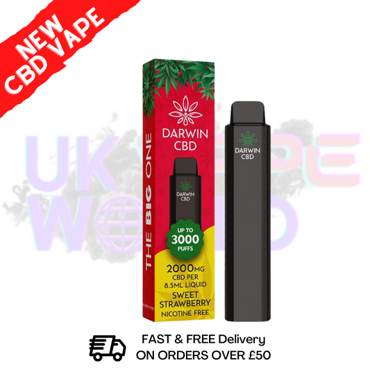 Dawin CBD Einweg-Vape mit süßer Erdbeere – 3000 Züge | 2000 mg