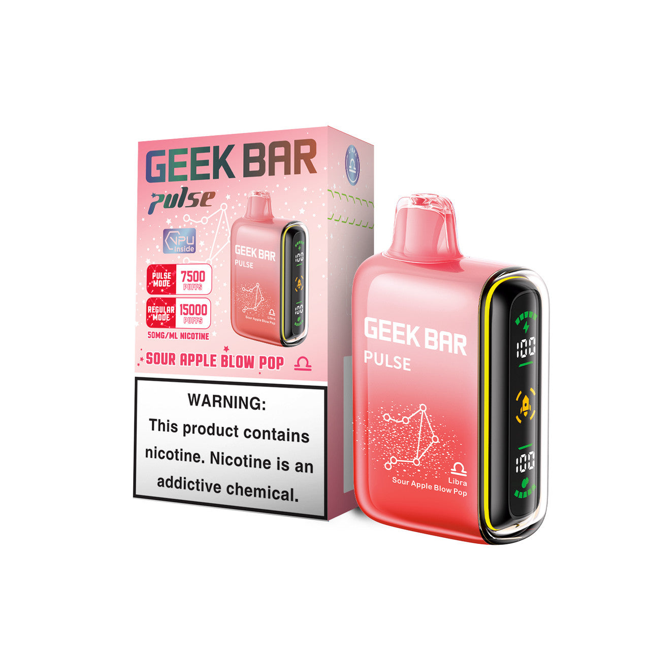 Sour Apple Blow Pop (B-Burst) Geek Bar Pulse 15000