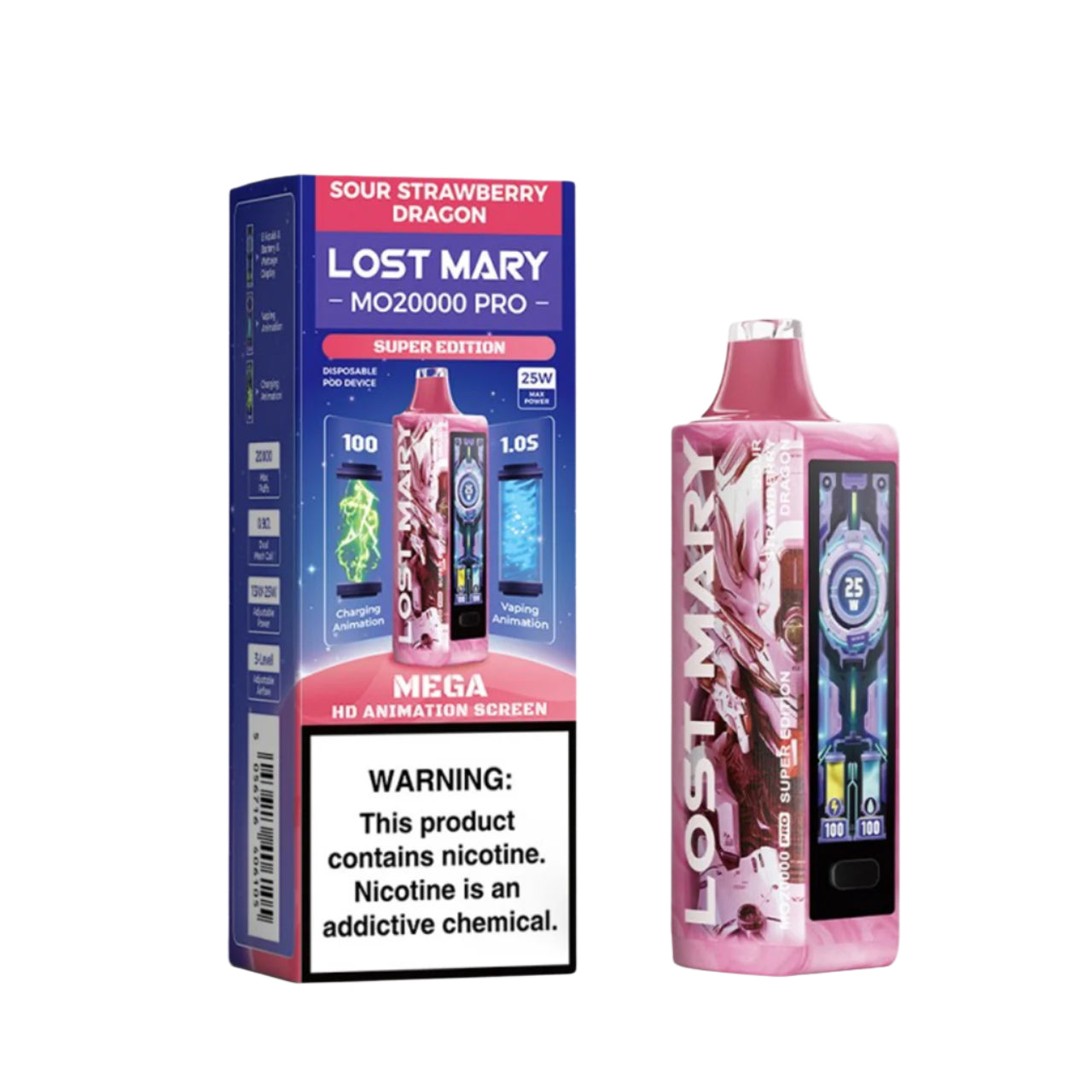 Sour Strawberry Dragon Lost Mary MO20000 Pro