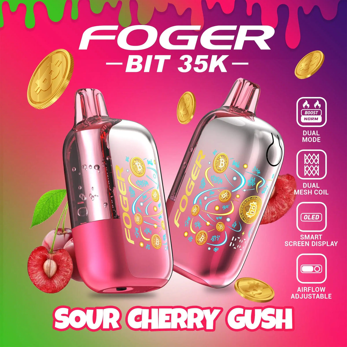 Sour Cherry Gush - Foger Bit 35k Disposable Vape
