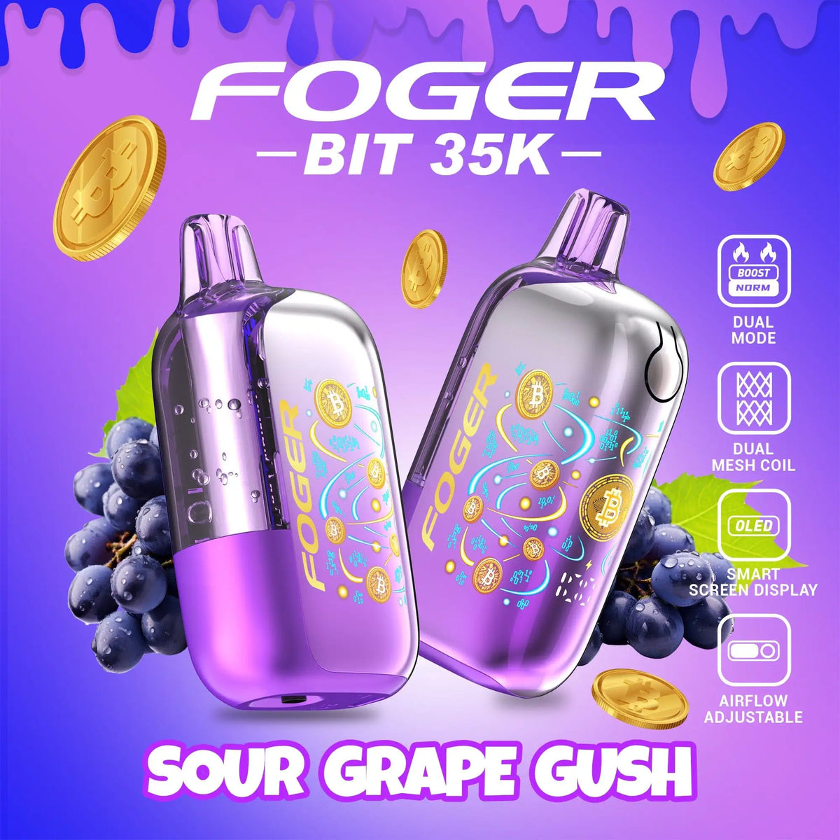 Sour Grape Gush - Foger Bit 35k Disposable Vape