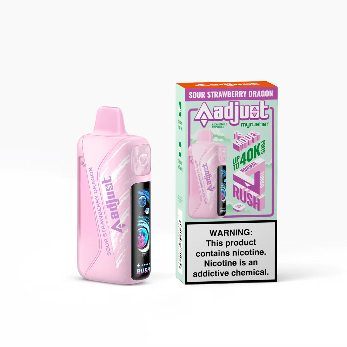 Sour Strawberry Dragon - Adjust Myrusher 40k Disposable Vape