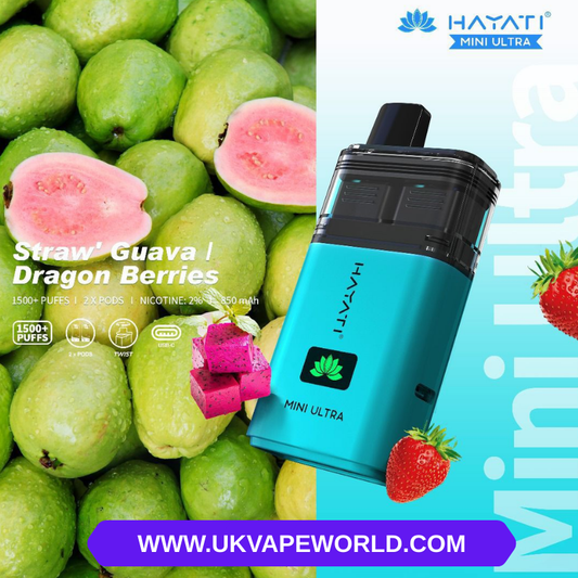 Erdbeer-Guave Hayati Mini Ultra 1500 Puff Twist vorgefüllter Riegel