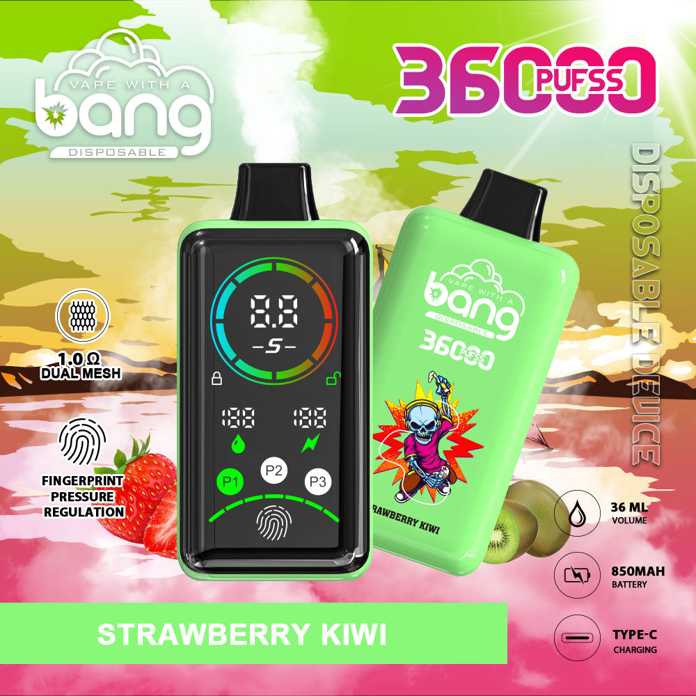 Bang 36000 Power Disposable Vape – 850mAh Battery. 36mL E-Liquid. 0% to 5% Nicotine Options 12 Flavors