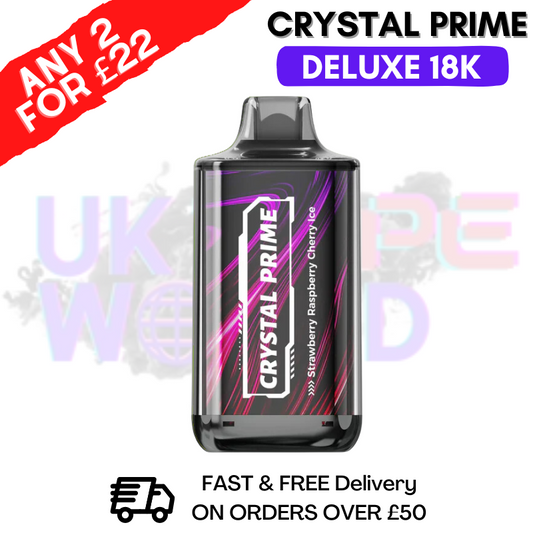 Straw Rasp Cherry Ice Crystal Prime Deluxe 18000 Puffs 18K PUFF