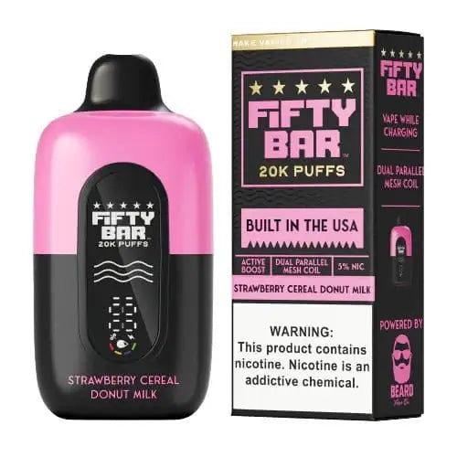 Strawberry Cereal Donut Milk - Fifty Bar 20K Disposable Vape
