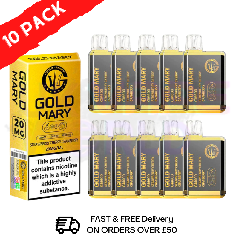 Strawberry Cherry Cranberry - Gold Mary 600Puff Box of 10