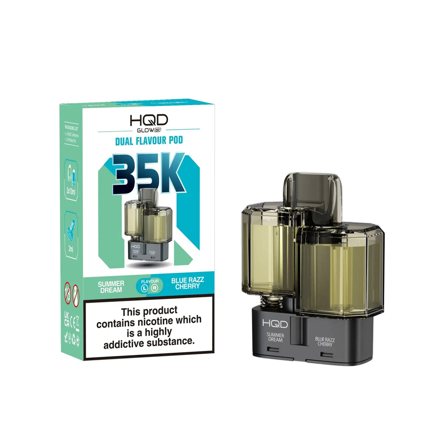 HQD Glow Air 35K Prefilled Replacement Pods - Box of 5