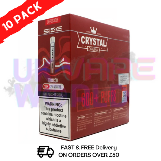 Tabak - Crystal Bar Puffs 600 SKE Schachtel mit 10 Stück - 26,99 £