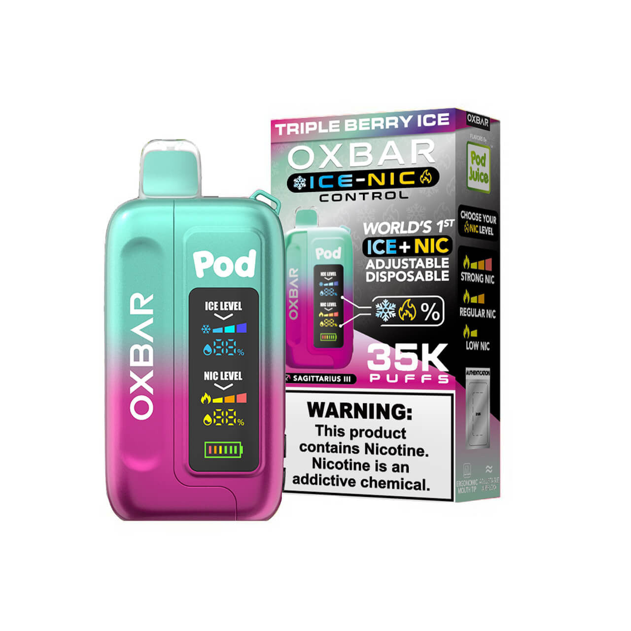 Triple Berry Ice Oxbar Ice-Nic Control 35K