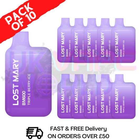 Triple Berry ICE Lost Mary 600 Puff Bars, 10er-Packung