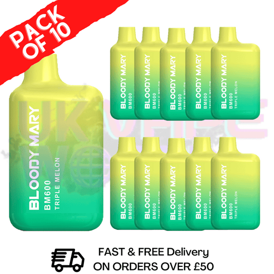 Triple Melon - Bloody Mary 600 Puffs, 10er-Packung